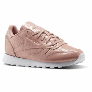 Adidasy Damskie Reebok Classic Leather Crackle Różowe/Białe PL 42CTFZN